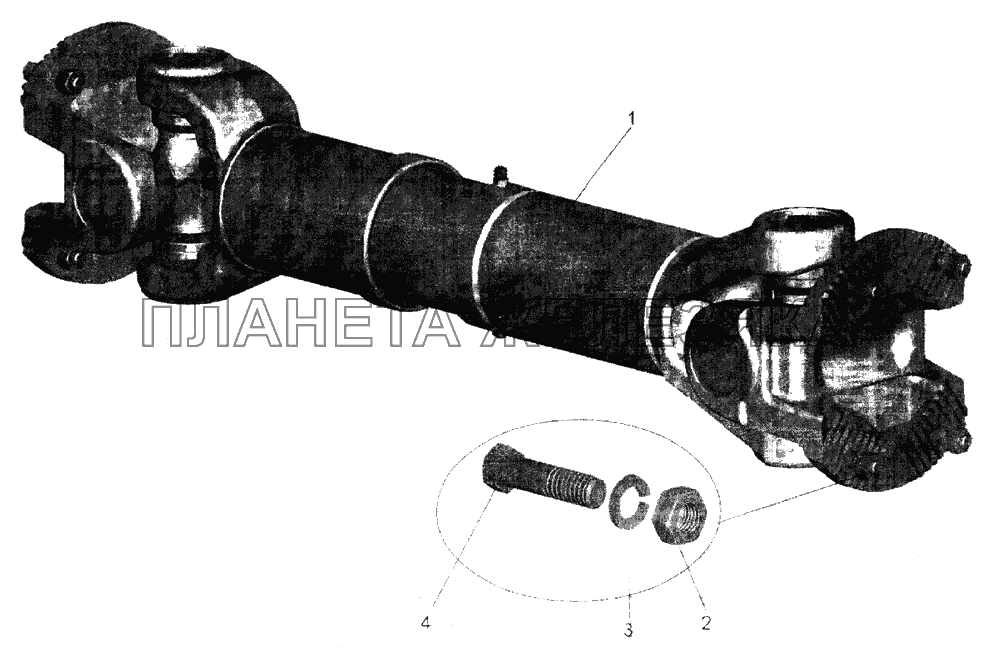 Установка карданного вала (после сентября 2003 года) МАЗ-107